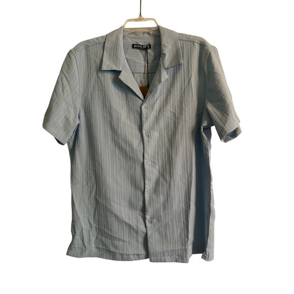 NWT PJ Paul Jones Men's Light Blue Short Sleeve Dress Shirt Spring Summer Size M - Picture 1 of 6